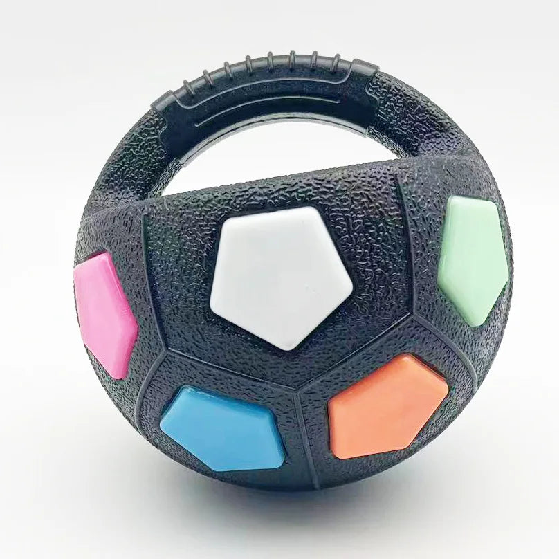 New football tennis ball shaped pet dog toys, durable teething relief to accompany outdoor training squeak toys