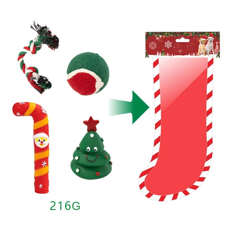 Christmas Pet Dog Toys Sound Elk Dog Bite Resistant Set Deer Crutches Bite Resistant Dog Christmas Gift Box Limited Edition