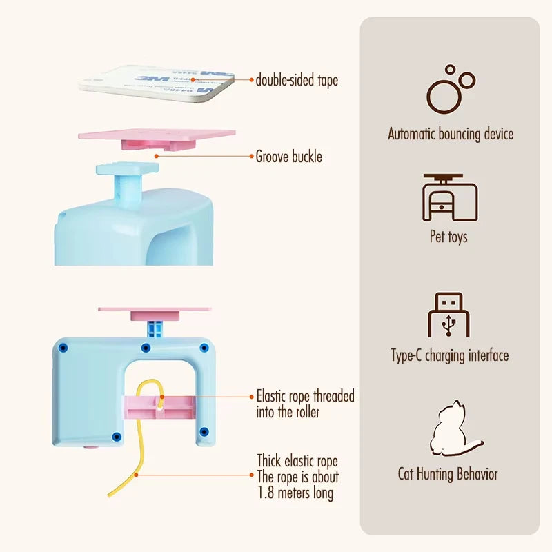 Interactive Cat Toys Electric Cat Yo-Yo Electric Smart Door Hanging Cat Balls Toy Self-entertainment Cat Amusement Artifact