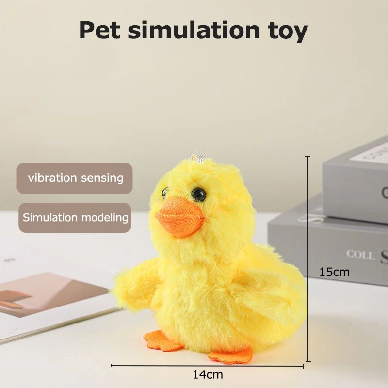 Cat Toys Rechargeable Flapping Duck Lifelike Quacking Sound, Touch Activated Kitten Plush Toy Interactive Cat Exercise Toys