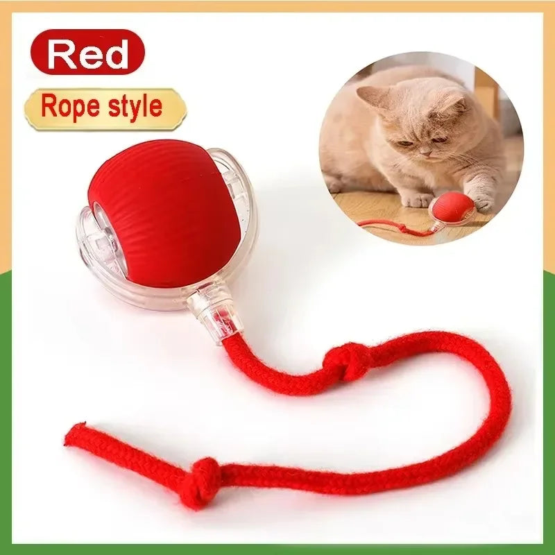 Cat Toys Interactive Ball  Automatic Rolling Dog Toys Faux Tail Rechargeable Smart Pet Electric Toy Cat Training Imitate Mouse 5